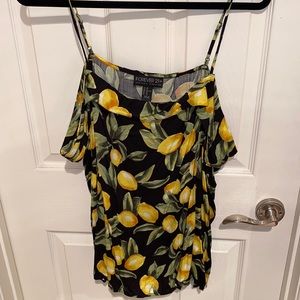 Spaghetti strap off the shoulder blouse